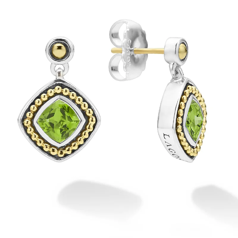 Organic shell drop earrings evoking coastal elegance -Peridot Drop Earrings