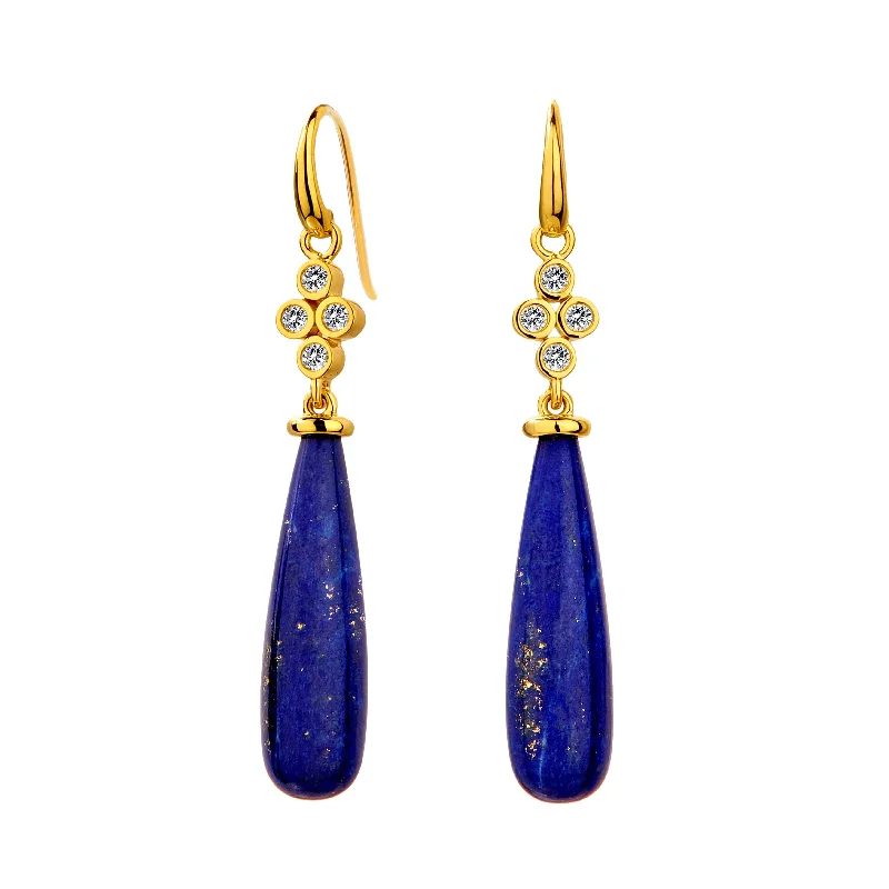 Cool lapis drop earrings with deep blue mystique -Mogul Long Drop Earrings