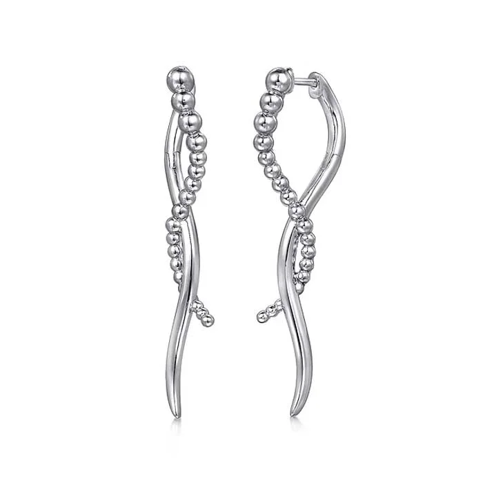 Hand-forged drop earrings showcasing raw metal beauty -Gabriel & Co. Bujukan Drop Earrings in Sterling Silver