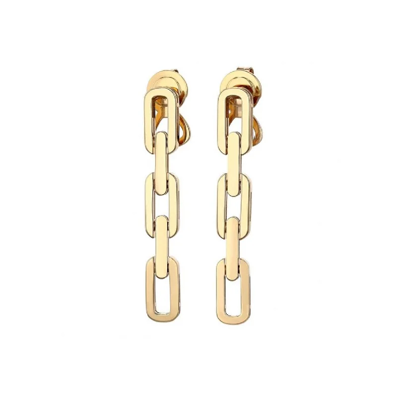 Durable steel drop earrings for tough everyday shine -Navarra 3-Link Drop Earrings