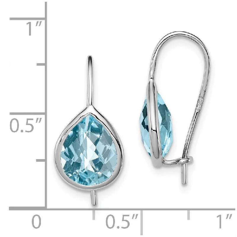 Timeless sapphire drop earrings blending blue with grace -925 Sterling Silver Rhodium Plated Lt Swiss Blue Topaz Teardrop Earrings (L-20 mm, W-9 mm)