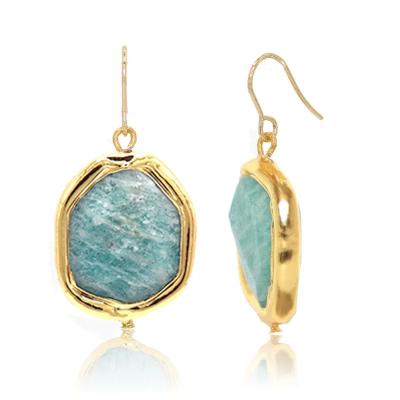 Vivid fluorite drop earrings swaying with rainbow hues -Amazonite Drop Earrings