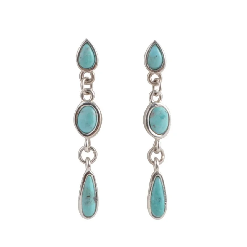 Rose gold drop earrings blending warmth and elegance -Arizona Turquoise Drop Earrings