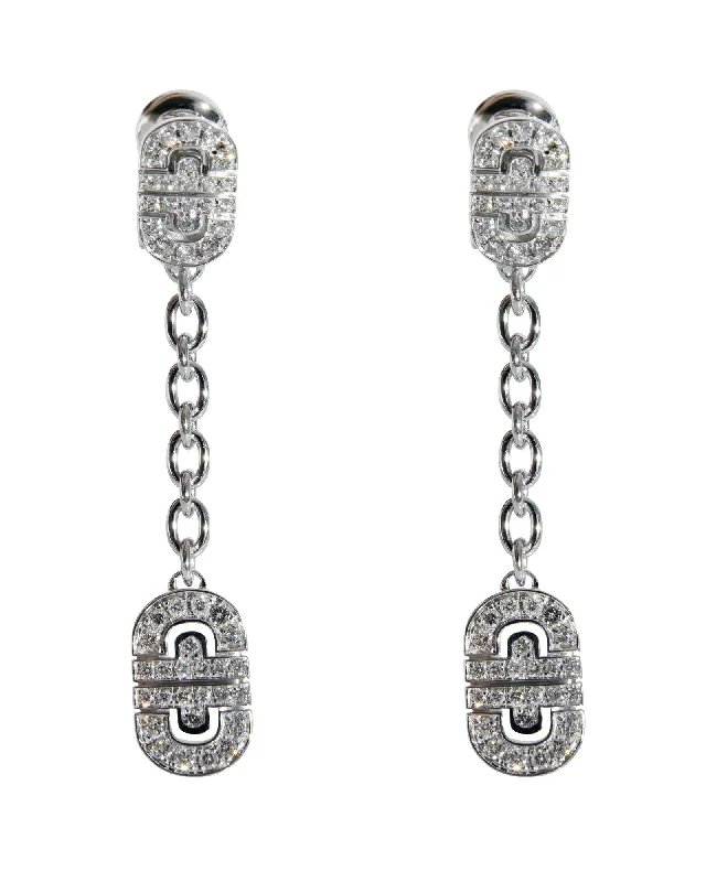 Vivid iolite drop earrings with violet-blue mystique -BVLGARI Parentesi Diamond Drop Earrings in 18k White Gold 1.15 CTW