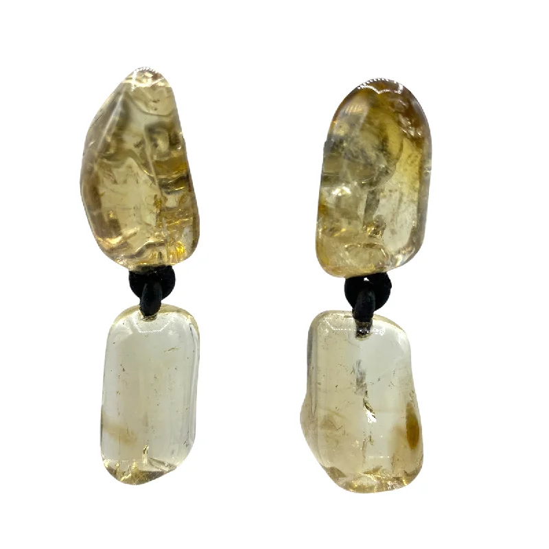 Organic shell drop earrings evoking coastal elegance -CITRINE DROP EARRINGS