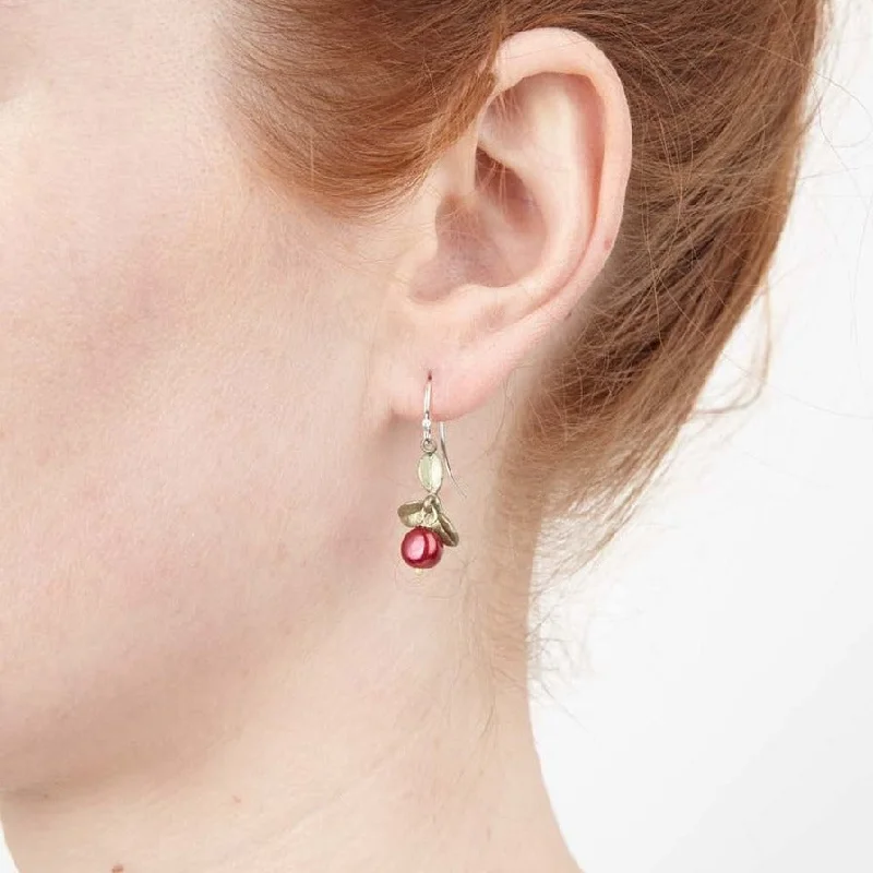 Cool lapis drop earrings with deep blue mystique -Cranberry Drop Earrings