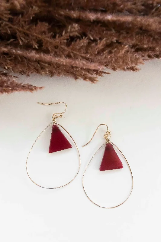 Intricate pave drop earrings glittering with tiny gems -Dana Stone Detail Teardrop Earrings | Thin Gold Teardrop Hoops with Dainty Stone Drops | Minimalist Colorful Earrings