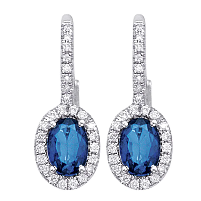 Cool lapis drop earrings swaying with blue mystique -Sapphire and Diamond Drop Earrings