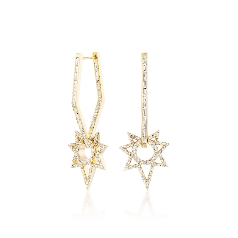 Luminous pearl drop earrings enhancing bridal elegance -Starburst Drop Earrings