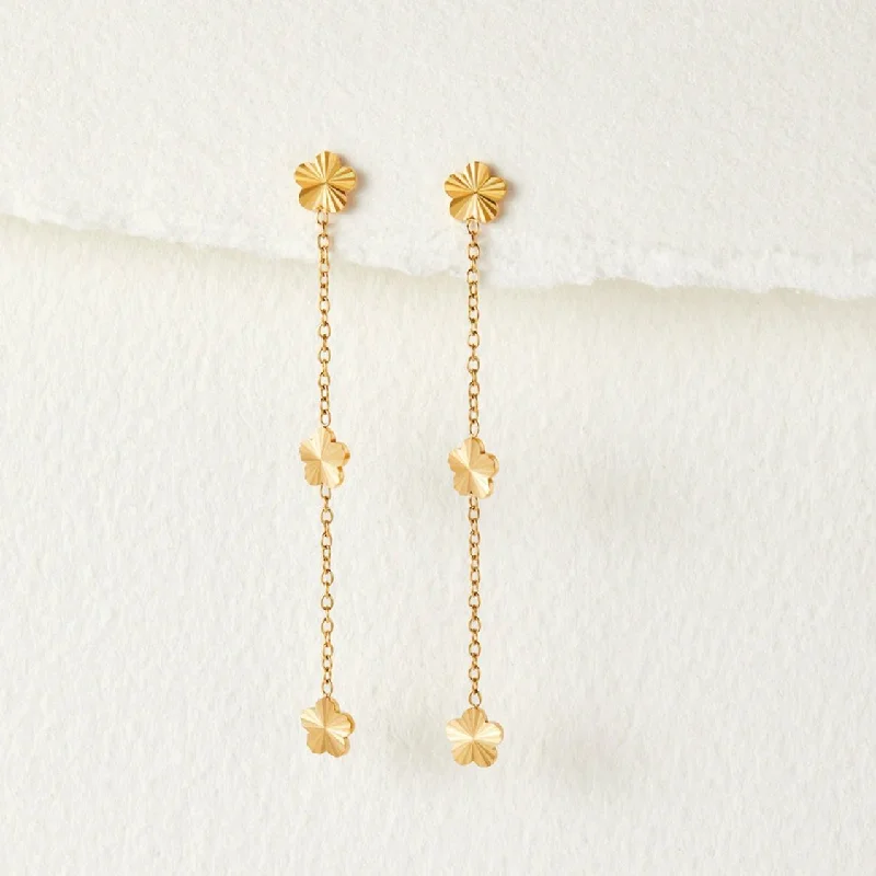 Playful tassel drop earrings adding movement and fun -Flower Power Petal Drop Earrings