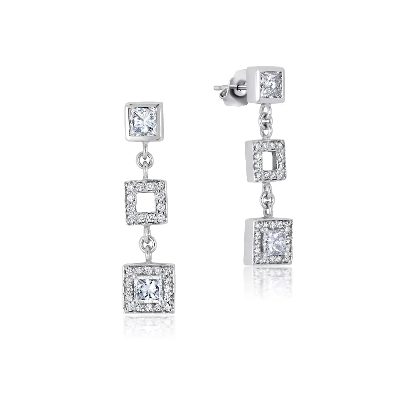 Durable titanium drop earrings resisting wear daily -Frosted Ice Drop Earrings