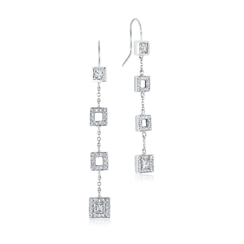 Playful tassel drop earrings adding movement and fun -Frosted Ice Triple Drop Earrings