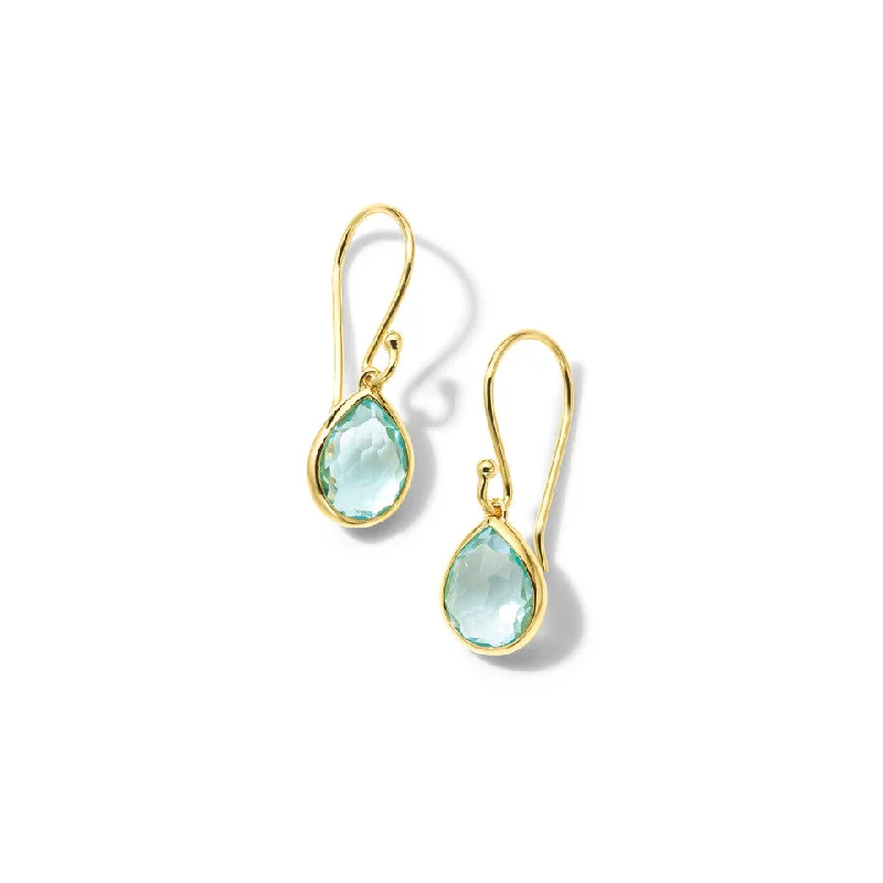 Oversized statement drop earrings for eye-catching events -Blue Topaz Rock Candy Teenty Teardrop Earrings