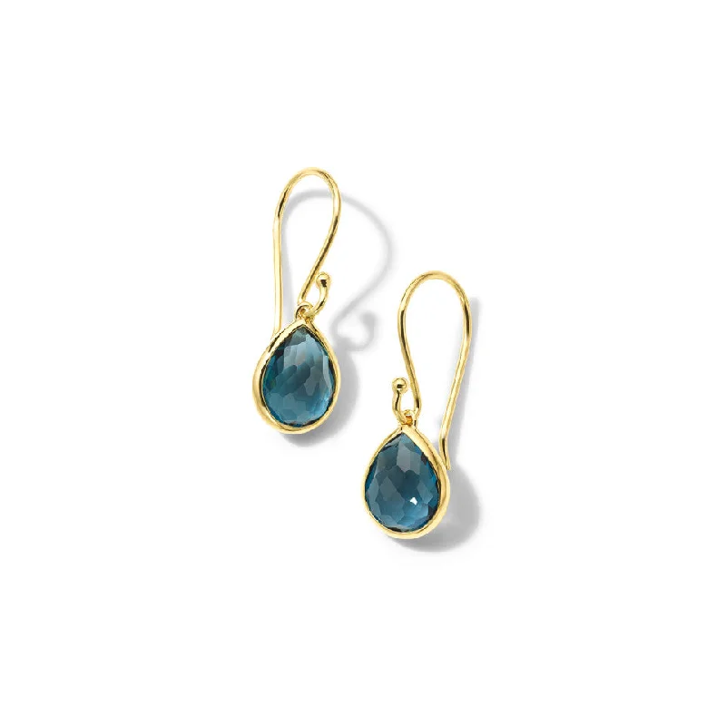 Ethereal moonstone drop earrings with mystical lunar glow -London Blue Topaz Rock Candy Teeny Teardrop Earrings