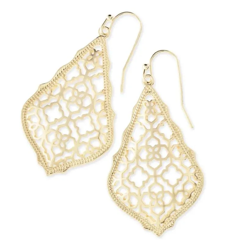 Artisanal beaded drop earrings with colorful boho vibes -Kendra Scott | Addie Gold Drop Earrings in Gold Filigree Mix