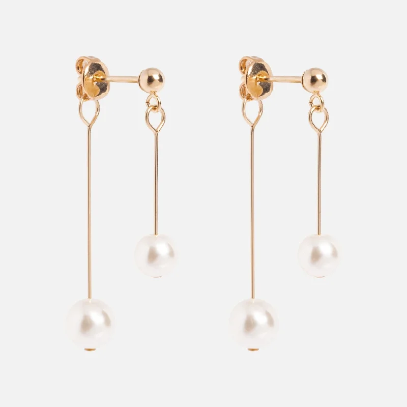 Rose gold drop earrings blending warmth and elegance -Leighton Faux Pearl Pendant Earrings