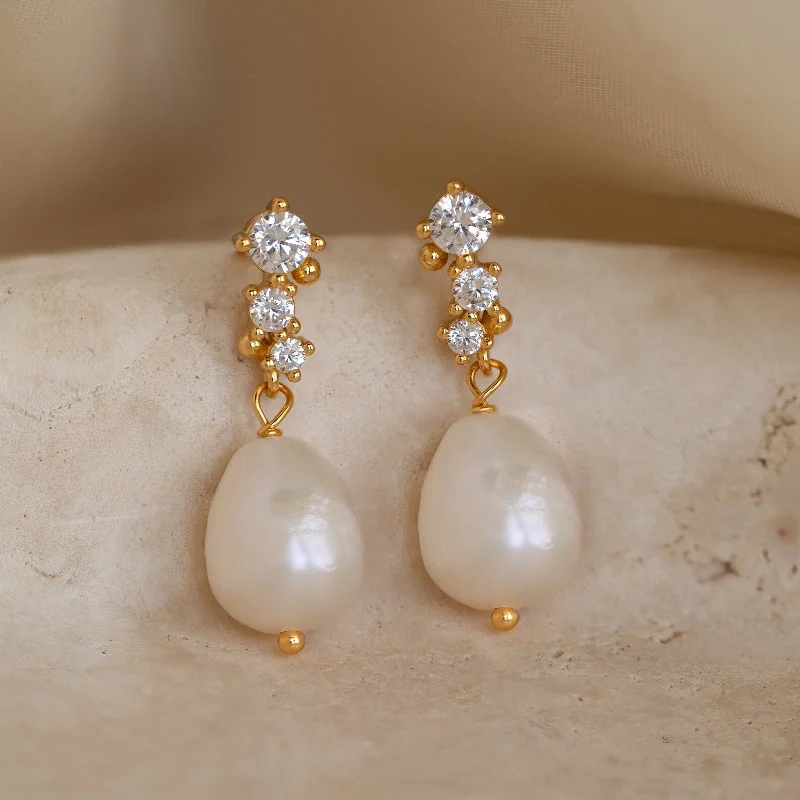 Shimmering sunstone drop earrings with golden flecked glow -Millie Drop Earrings