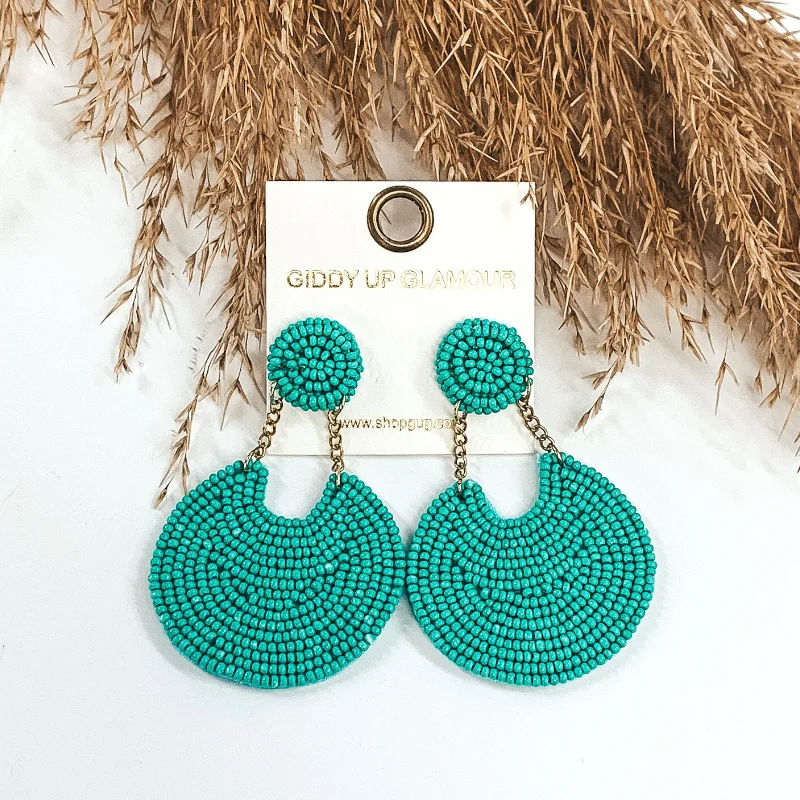 Polished rosewood drop earrings blending organic and chic -Mini Pure Perfection Seed Bead 2 Tiered Drop Earrings in Turquoise