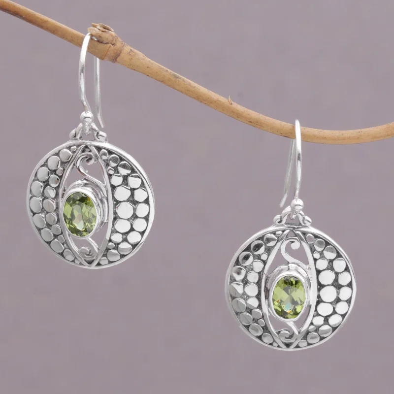 Limited-edition men's watches with special features and designs for collectors and watch lovers -NOVICA  Peridot .925 Sterling Silver Dangle Earrings 'Temple Watchers'