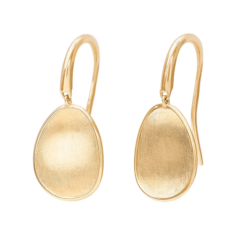 Vintage pearl drop earrings with classic gold settings -Lunaria Drop Earrings, Small