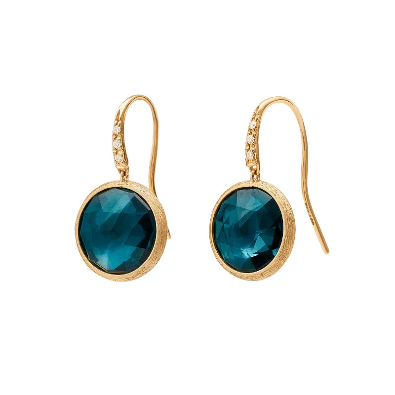 Luxurious sapphire drop earrings dangling with blue brilliance -London Blue Topaz Drop Earrings with Diamonds