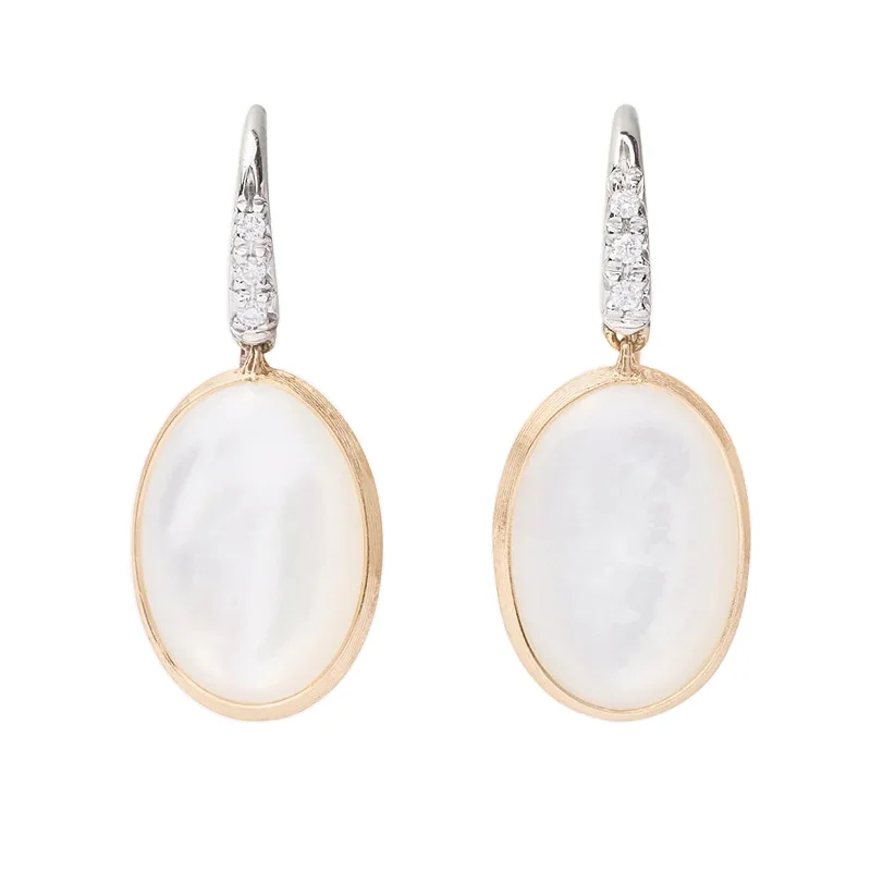 Classic pearl drop earrings for timeless dangling beauty -Siviglia Mother of Pearl & Diamond Drop Earrings