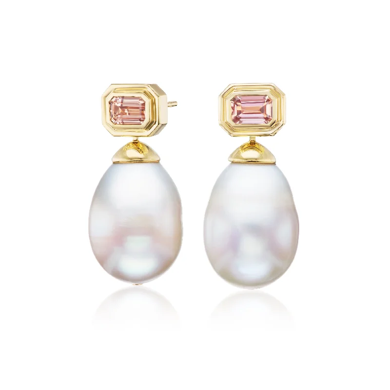 Sparkling zircon drop earrings mimicking diamond brilliance -Pearl Drop Earrings