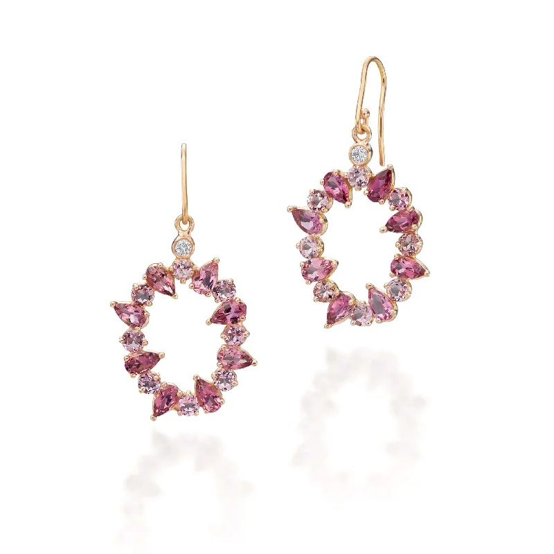 Sparkling zircon drop earrings mimicking diamond brilliance -Plima Open Drop Earrings