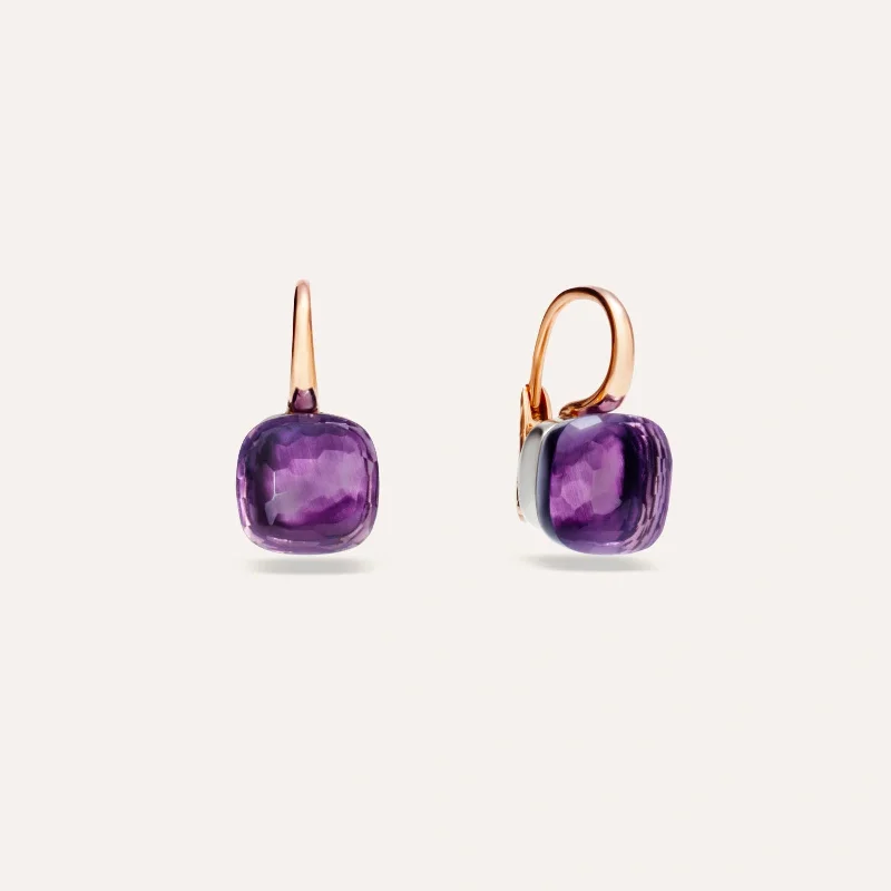 Earthy unakite drop earrings blending pink and green -Nudo Classic Drop Earrings in Amethyst