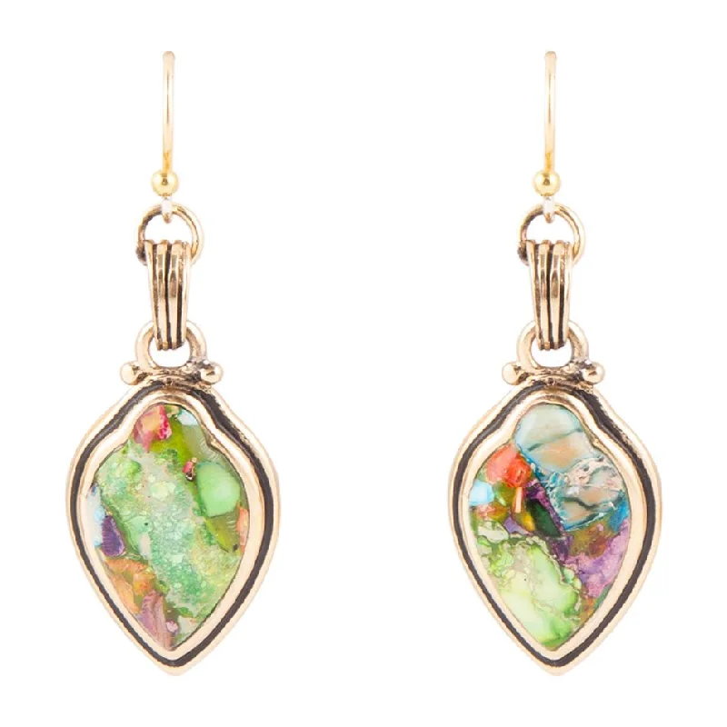 Classic trilogy drop earrings with three-stone elegance -Rainbow Jasper Drop Earrings