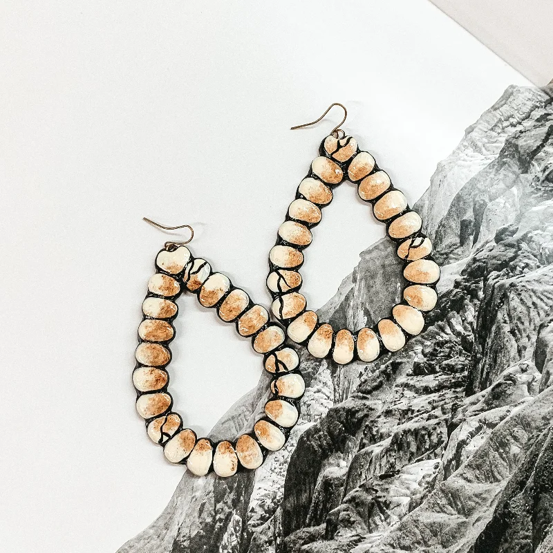 Bold carnelian drop earrings with warm orange sway -Ravenas Clay Open Teardrop Earrings in Ivory