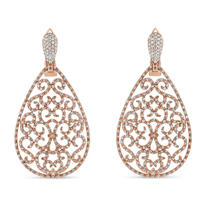 Intricate filigree drop earrings showcasing delicate metalwork -Best & Co. Filigree Teardrop Earrings