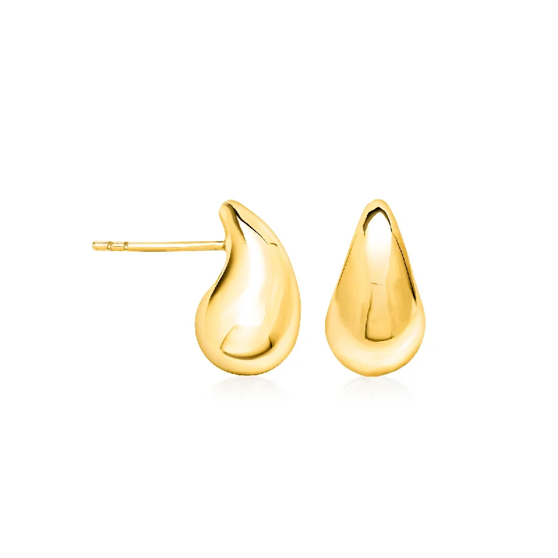 Classic trilogy drop earrings with three-stone elegance -RS Pure by Ross-Simons 14kt Yellow Gold Mini Teardrop Earrings