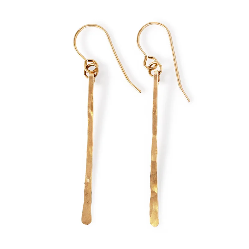 Sleek ceramic drop earrings for lightweight modern wear -Single Stroke Drop Earrings