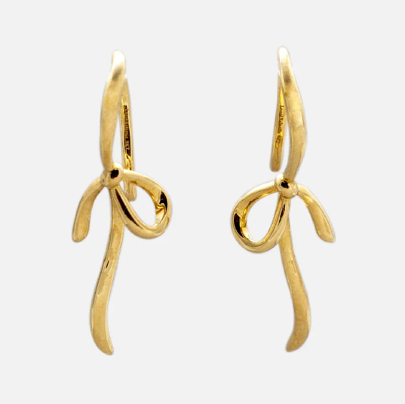 Simple teardrop drop earrings for understated chic appeal -Solid Gold Knot Drop Earrings