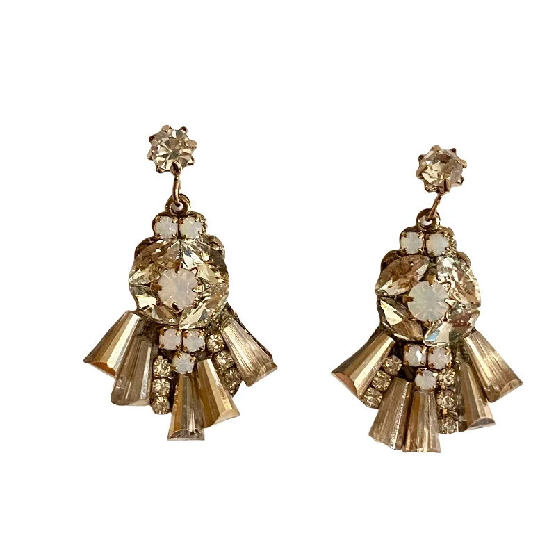 Classic claw drop earrings securing gems with elegance -Sparkle Cluster Drop Earrings