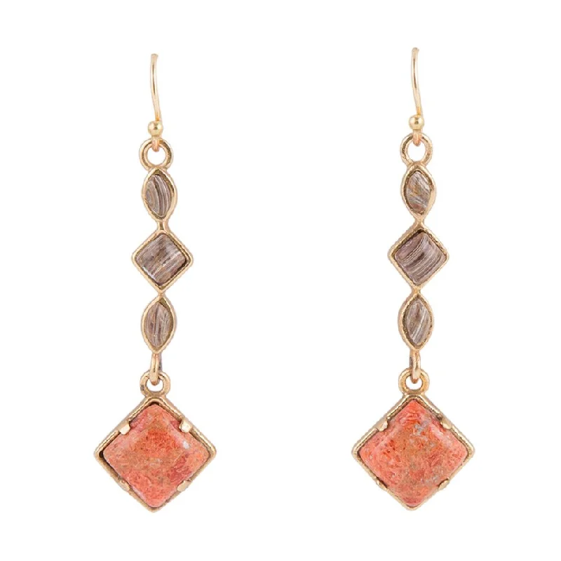 Subtle morganite drop earrings in soft peachy tones -Spicy Orange Coral Drop Earrings