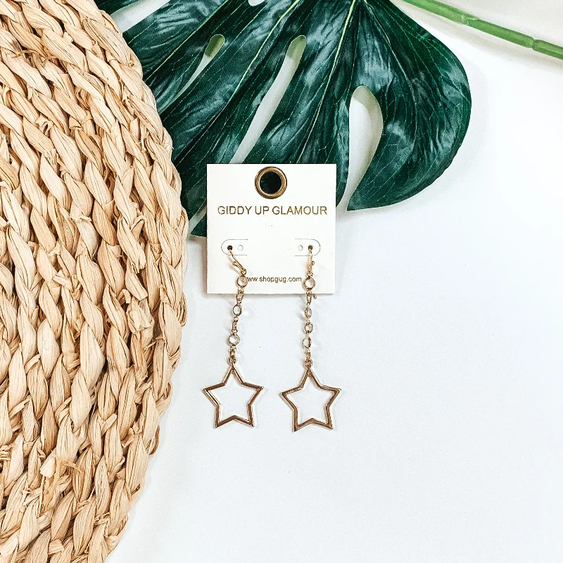 Warm citrine drop earrings for golden dangling cheer -Stars in Her Eyes Drop Earrings in Gold