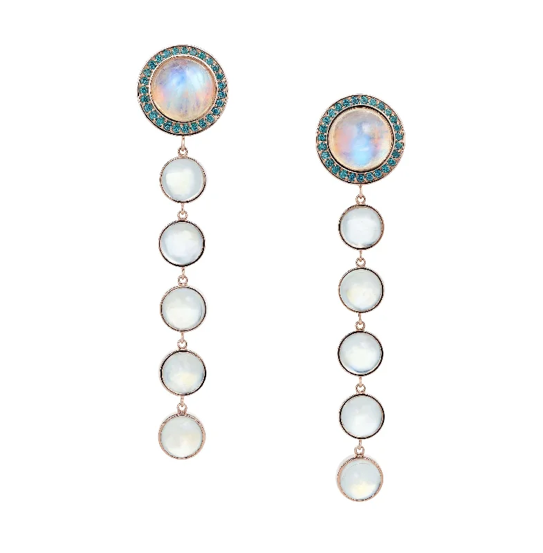 Luminous pearl drop earrings enhancing bridal elegance -Stena Rainbow Moonstone Drop Earrings