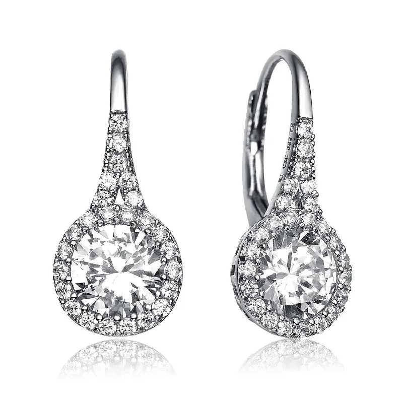 Vintage-inspired drop earrings with engraved floral details -Marie Classic Dual Leverback Drop Earrings