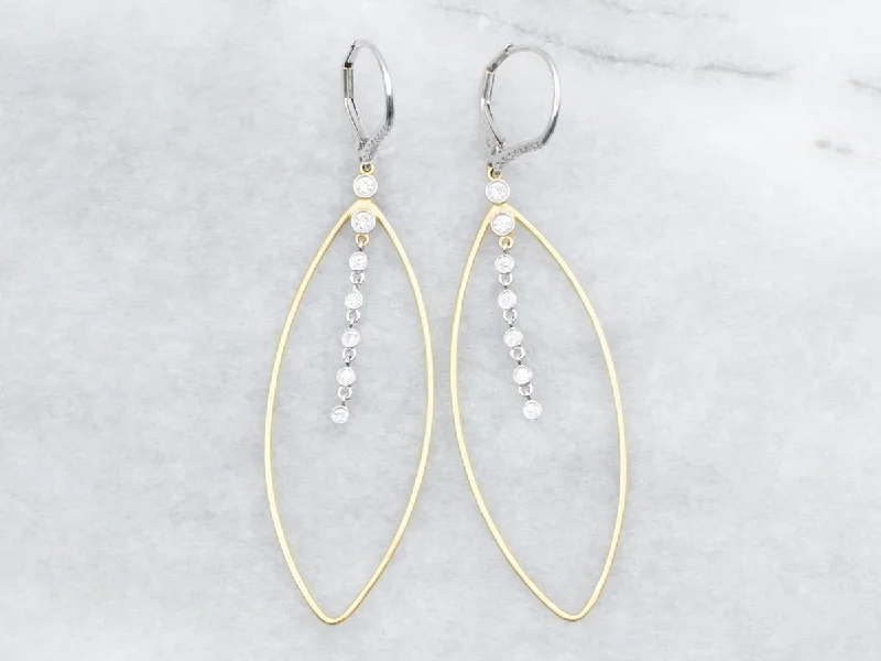 Polished nickel drop earrings for affordable shiny dangles -Swinging Diamond Drop Earrings