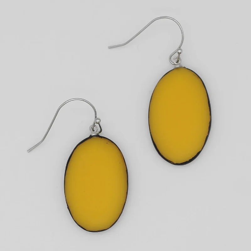 Shimmering sunstone drop earrings with golden flecked glow -Yellow Hadley Drop Earrings