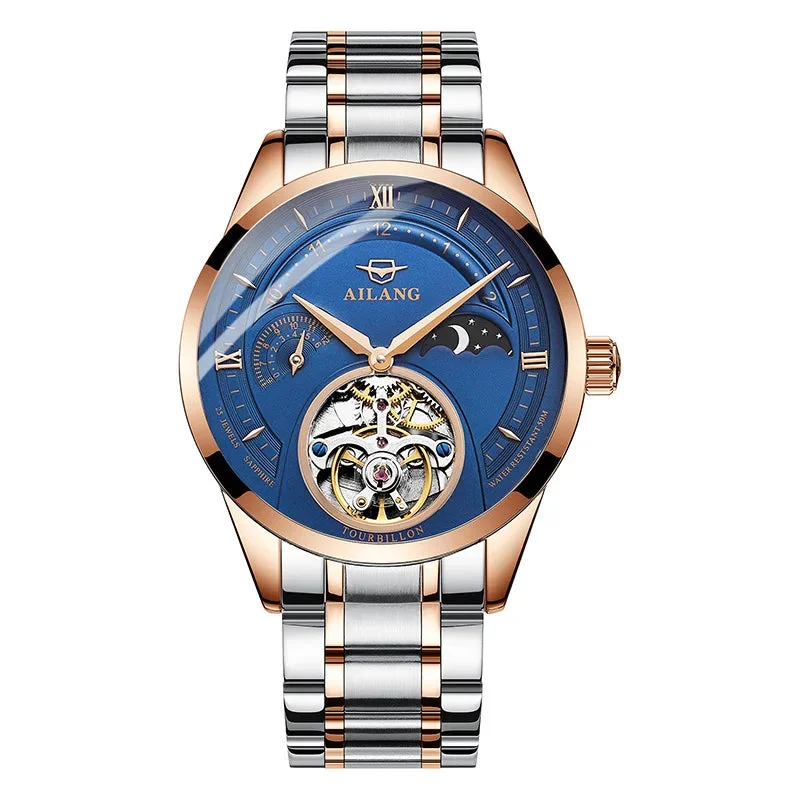 Men's watches with high-performance features like water resistance and scratch-resistant sapphire glass -Automatic Mechanical Watches Mens Watches Top Brand Luxury Sapphire Genuine Leather Original Tourbillon Hollow Movement