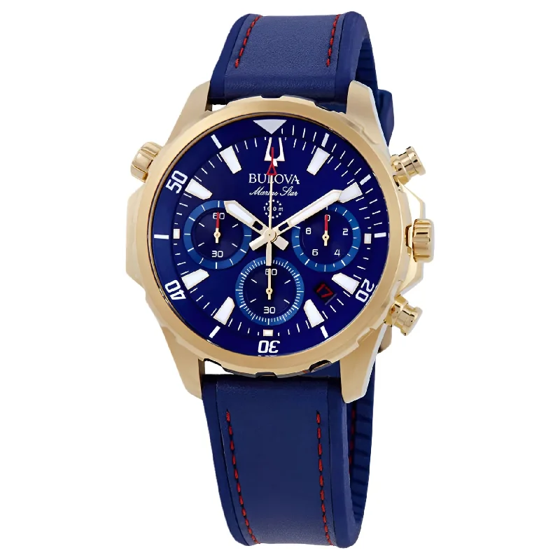 Men's luxury watches with intricate mechanical movements for true watch connoisseurs -Marine Star Chronograph Blue Dial Men'S Watch 97B168