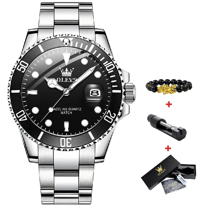 Fashionable men's watches with bold designs and colorful accents for trendy style -Original Quartz Watch for Men Stainles Steel Waterproof Sport Watches Fashion Luxury Rolex Style Men'S Wristwatch Hot Sale