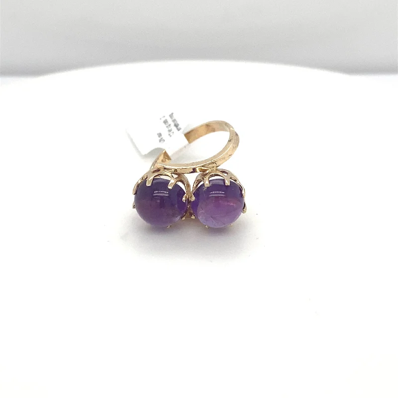 Passionate ruby gemstone rings for striking bold designs -10KT Yellow Gold Amethyst Ring