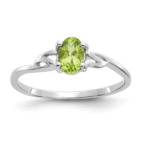 Royal emerald gemstone rings for green luxury -10KT GOLD POLISHED 0.45 CT OVAL PERIDOT BIRTHSTONE RING