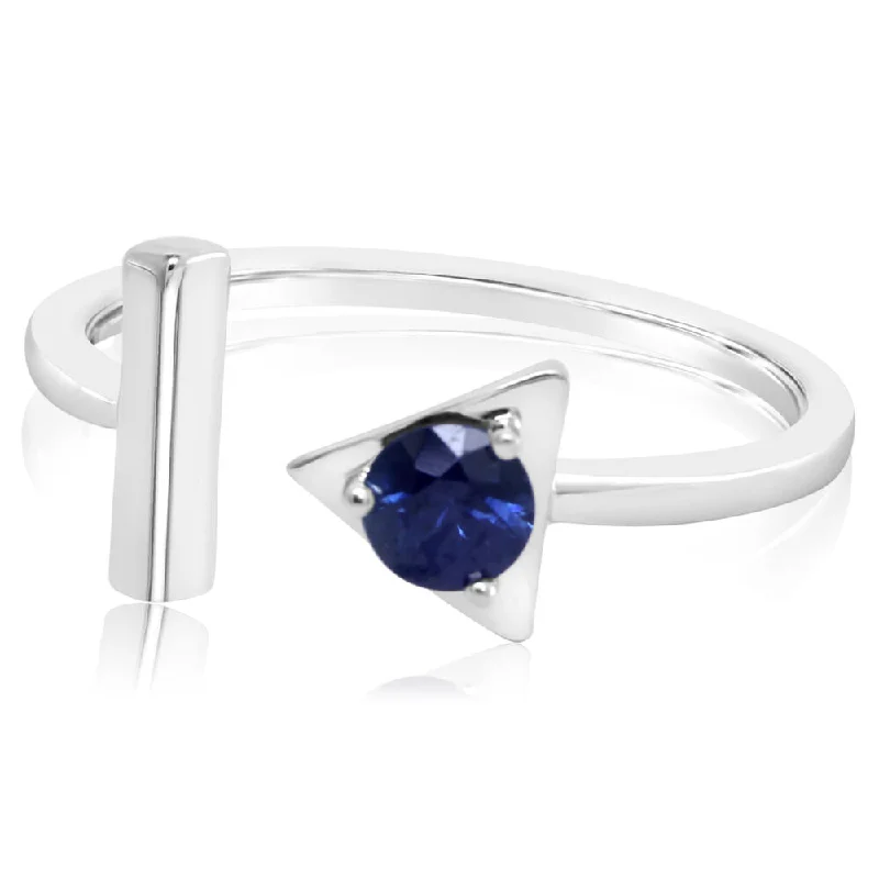 Vivid ruby gemstone rings sparking red passion -14K White Gold Blue Sapphire Ring