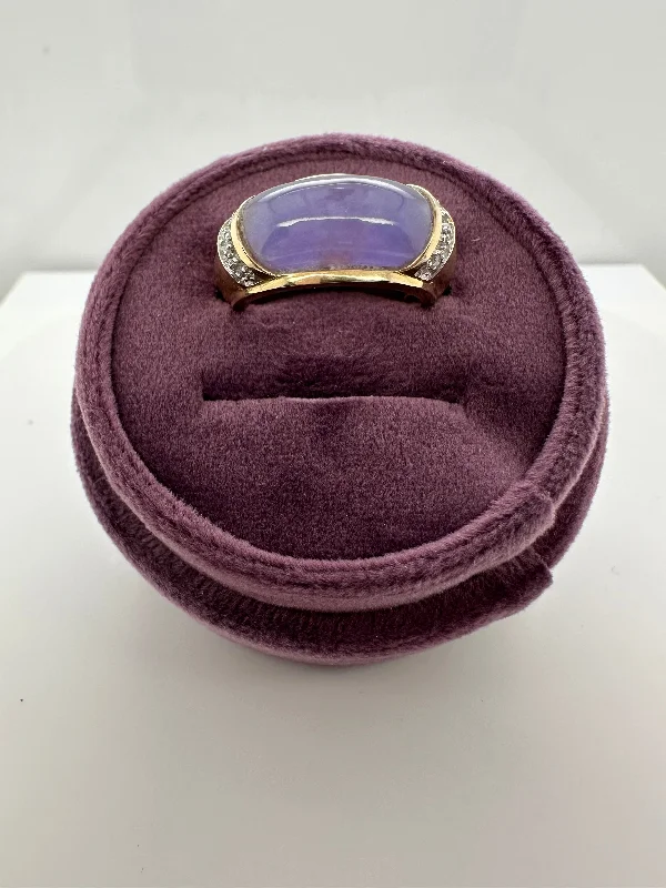 Playful amethyst gemstone rings adding purple whimsy -14K Yellow Gold Purple Stone Ring