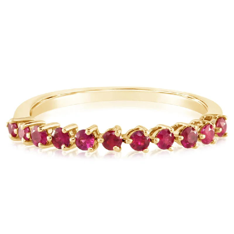 Crisp topaz gemstone rings offering icy modern shine -14K Yellow Gold Ruby Ring